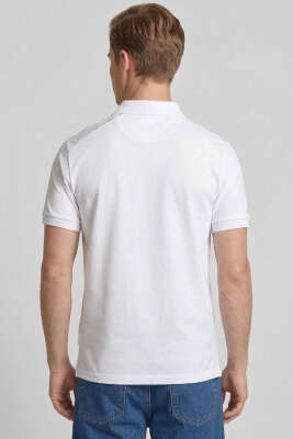 Loyşa Polo Yaka Erkek T-shirt Beyaz - Beyaz Polo Yaka Tişört