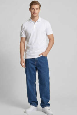 Loyşa Polo Yaka Erkek T-shirt Beyaz - Erkek T-shirt