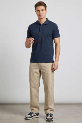 Loyşa Polo Yaka Erkek T-shirt Lacivert - Erkek T-shirt