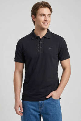 Loyşa Polo Yaka Erkek T-shirt Siyah - WİPEOUT