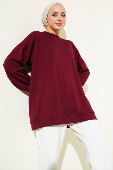 Loyşa Salaş Basic Tunik Bordo - Tunik