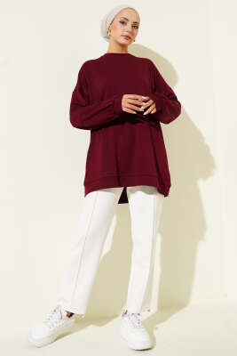 Loyşa Salaş Basic Tunik Bordo - Tunik