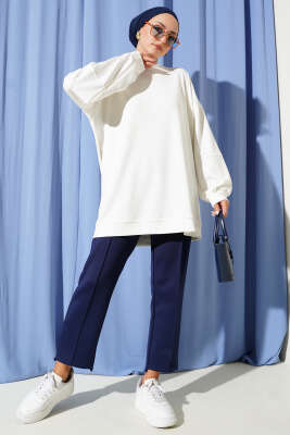Loyşa Salaş Basic Tunik Ekru - Tunik