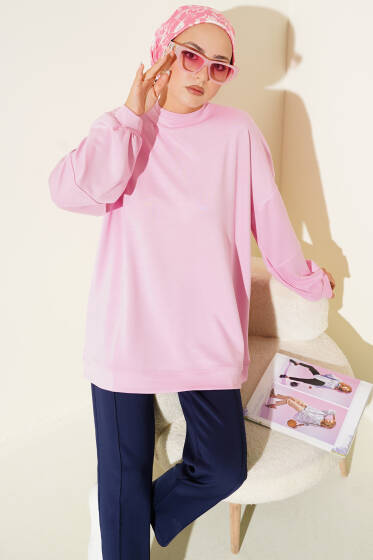 Loyşa Salaş Basic Tunik Pembe - Tunik