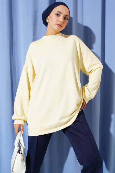 Loyşa Salaş Basic Tunik Sarı - Tunik