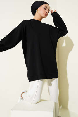 Loyşa Salaş Basic Tunik Siyah 