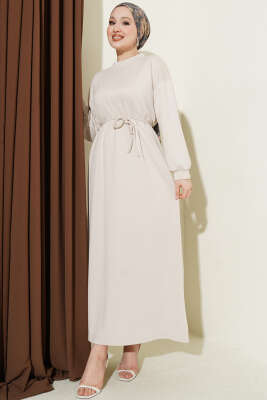 Loyşa Salaş Elbise Bej - YAZGI TEKSTİL