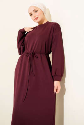 Loyşa Salaş Elbise Bordo - Tesettür Elbise