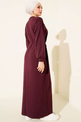 Loyşa Salaş Elbise Bordo - Tesettür Elbise