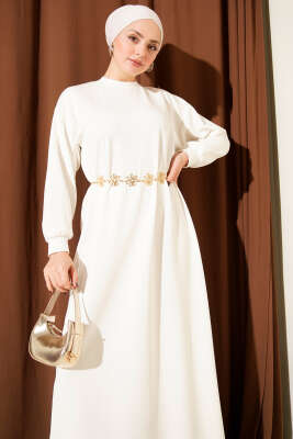 Loyşa Salaş Elbise Ekru - Elbise