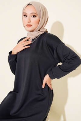 Loyşa Salaş Elbise Füme - Tesettür Elbise