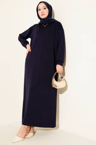 Loyşa Salaş Elbise Lacivert - Tesettür Elbise