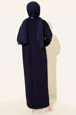 Loyşa Salaş Elbise Lacivert - Tesettür Elbise