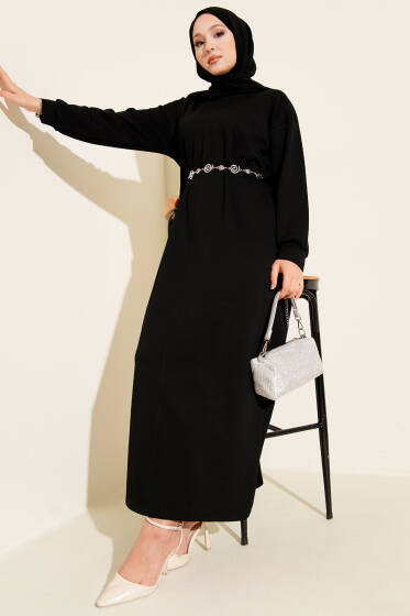 Loyşa Salaş Elbise Siyah - Elbise