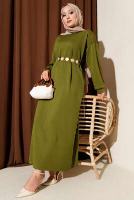 Loyşa Salaş Elbise Yağ Yeşili - Elbise