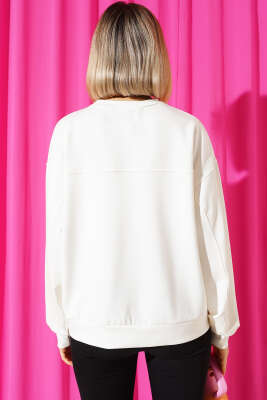Loyşa Salaş Sweatshirt Ekru - Kadın Giyim Modelleri