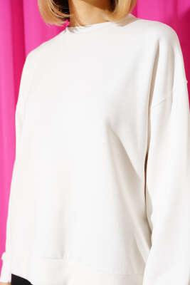 Loyşa Salaş Sweatshirt Ekru - Kadın Giyim Modelleri