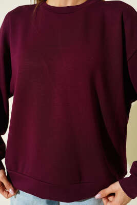 Loyşa Salaş Sweatshirt Mürdüm - Kadın Giyim Modelleri