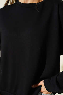 Loyşa Salaş Sweatshirt Siyah - Kadın Giyim Modelleri