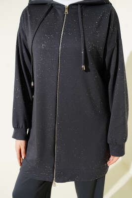 Loyşa Sim Detaylı Kapüşonlu İkili Takım Füme - İkili Takım