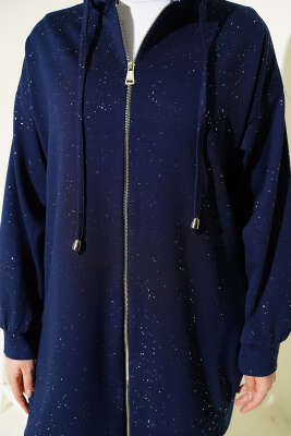 Loyşa Sim Detaylı Kapüşonlu İkili Takım Lacivert - İkili Takım