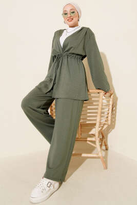 Loyşa Taşlı Bel Tünelli İkili Takım Çağla Yeşili - ERME