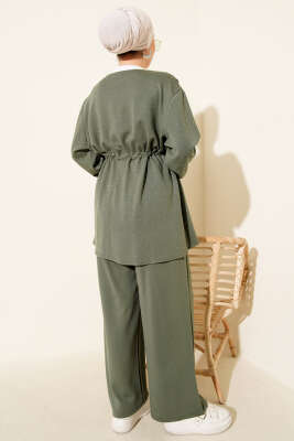 Loyşa Taşlı Bel Tünelli İkili Takım Çağla Yeşili - İkili Takım