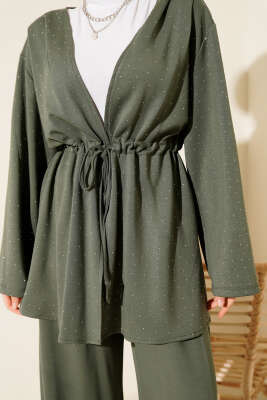 Loyşa Taşlı Bel Tünelli İkili Takım Çağla Yeşili - İkili Takım