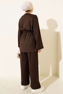 Loyşa Taşlı Bel Tünelli İkili Takım Kahve - İkili Takım