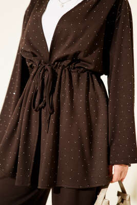 Loyşa Taşlı Bel Tünelli İkili Takım Kahve - İkili Takım