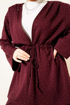 Loyşa Taşlı Bel Tünelli İkili Takım Mürdüm - İkili Takım