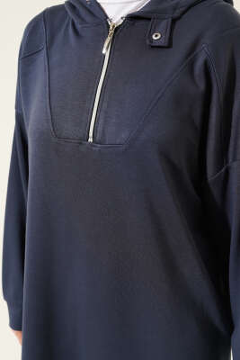 Loyşa Yakası Fermuarlı Tunik Füme - 300-500 TL Ürünler