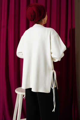 Loyşa Yan İp Bağlamalı Tunik Ekru - Tunik