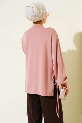 Loyşa Yan İp Bağlamalı Tunik Gül Kurusu - Tunik