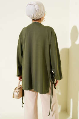 Loyşa Yan İp Bağlamalı Tunik Haki - Yılın Fırsatı