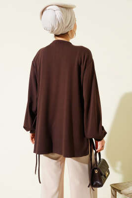 Loyşa Yan İp Bağlamalı Tunik Kahve - Yılın Fırsatı