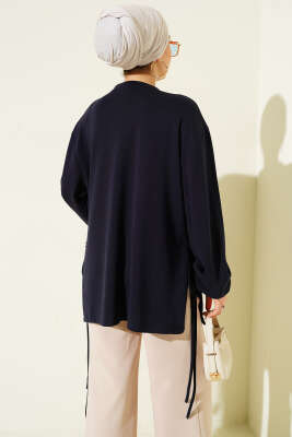 Loyşa Yan İp Bağlamalı Tunik Lacivert - Tunik