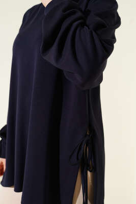 Loyşa Yan İp Bağlamalı Tunik Lacivert - Tunik