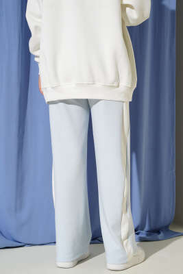 Loyşa Yan Şeritli Bel Lastikli Pantolon Bebe Mavi - Yılın Fırsatı