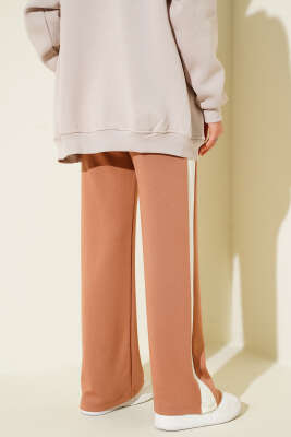 Loyşa Yan Şeritli Bel Lastikli Pantolon Camel - Pantolon