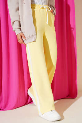 Loyşa Yan Şeritli Bel Lastikli Pantolon Sarı - Yılın Fırsatı