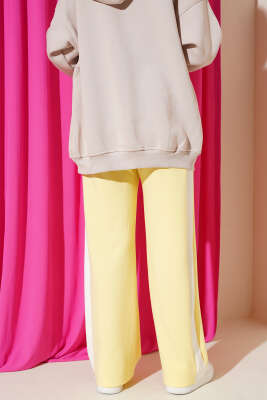 Loyşa Yan Şeritli Bel Lastikli Pantolon Sarı - Yılın Fırsatı
