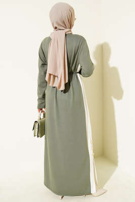 Loyşa Yan Şeritli Elbise Çağla Yeşili - Elbise