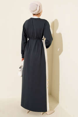 Loyşa Yan Şeritli Elbise Füme - 700-1000 TL Ürünler
