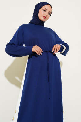 Loyşa Yan Şeritli Elbise Lacivert - 700-1000 TL Ürünler