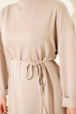 Loyşa Yan Yırtmaçlı Kuşaklı Tunik Taş - Yılın Fırsatı