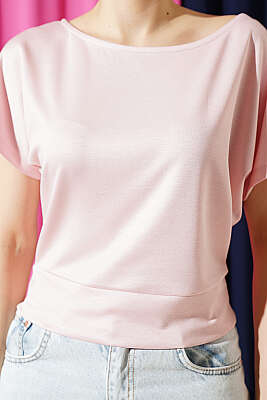 Loyşa Yarasa Kollu Bluz Pembe - Kadın Giyim Modelleri