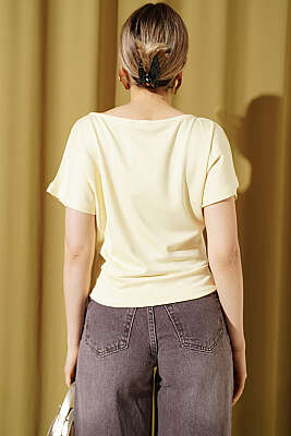 Loyşa Yarasa Kollu Bluz Sarı - Kadın Giyim Modelleri