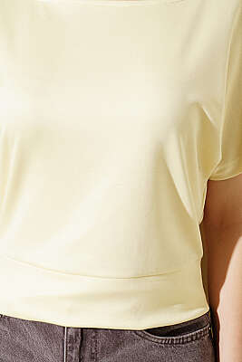 Loyşa Yarasa Kollu Bluz Sarı - Kadın Giyim Modelleri