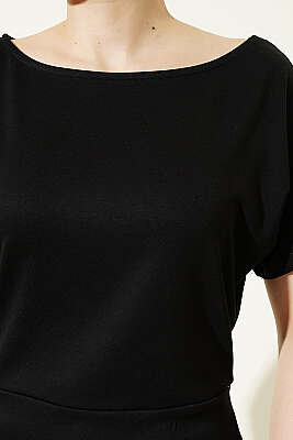 Loyşa Yarasa Kollu Bluz Siyah - Kadın Giyim Modelleri